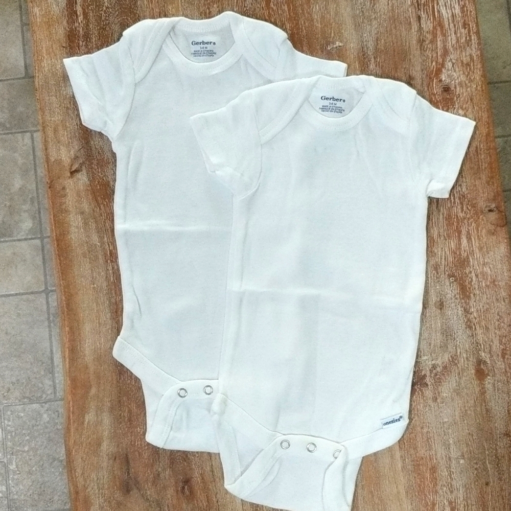 3-6 Month White Onsie